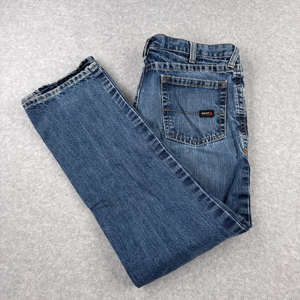 Ariat FR Jeans Men 40x33 Blue Denim M4 Boot Workwear Fire Resistant Lineman - Picture 3 of 13